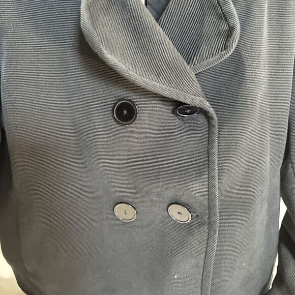 Talbots Women’s Sz 14P Black Blazer Business‎ Causal Cotton/Silk Cropped - Picture 3 of 11